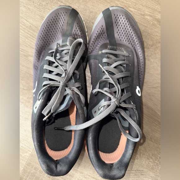 On cloudflow Running Women's Charcoal and Coral Sneakers - Picture 7 of 11